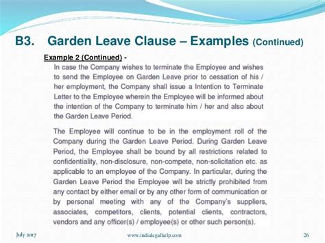 gardening leave clause